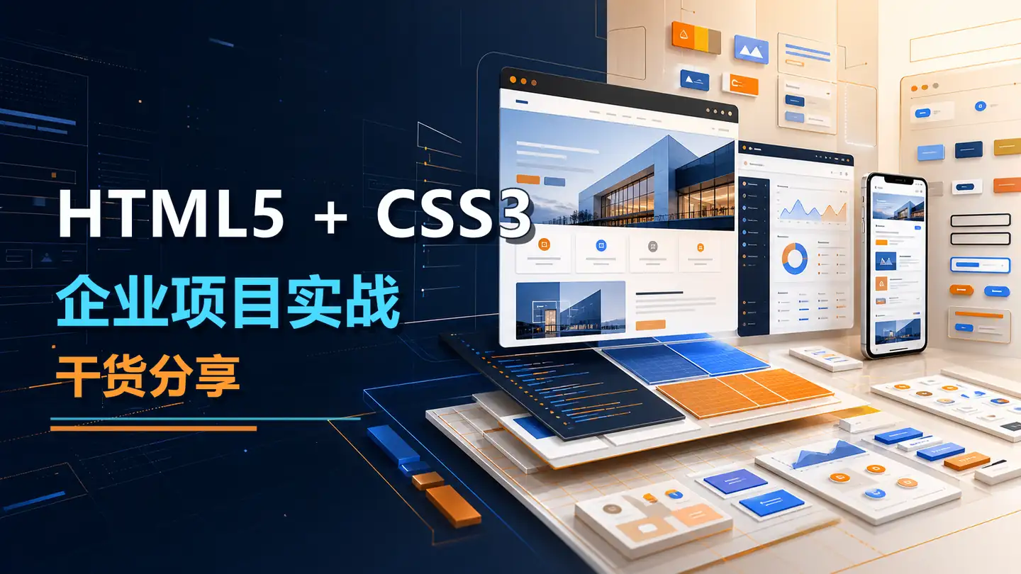 HTML5 + CSS3 企业项目实战干货分享封面